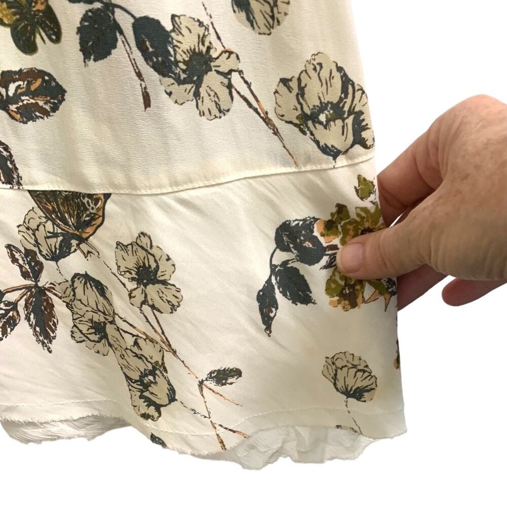 Free People Pebble Crepe So Fine Boho‎ Flowy Raw Hem Top Blouse Tunic Sz M - Picture 7 of 15